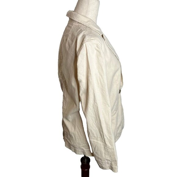 J.Crew $158 Relaxed Linen Blend Blazer Dusty Ivory Size 6 BY938 - Picture 6 of 9